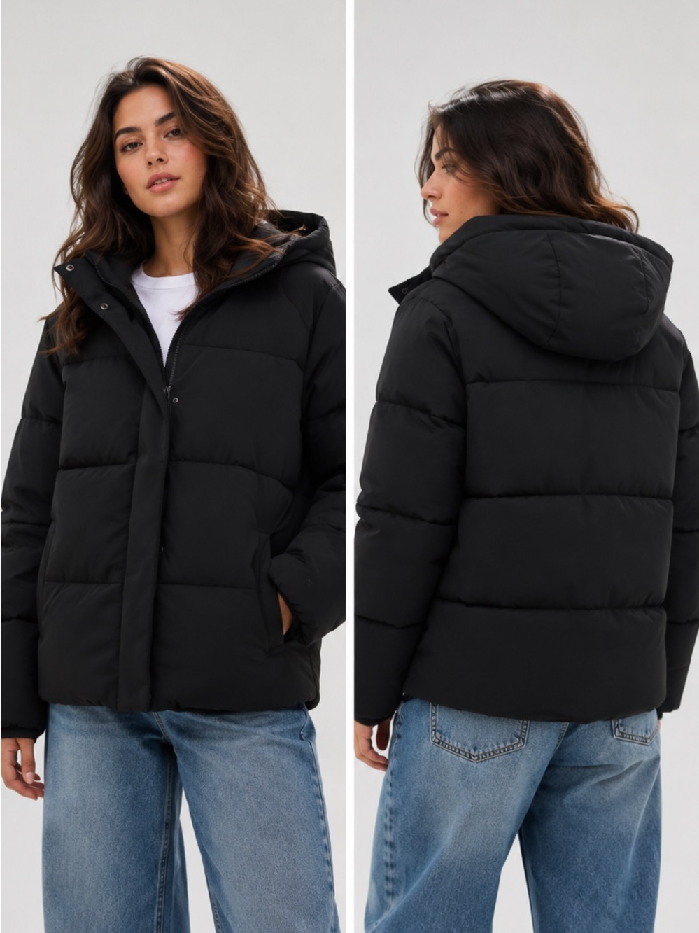 Jack and Jones Black Puffer Jacket
